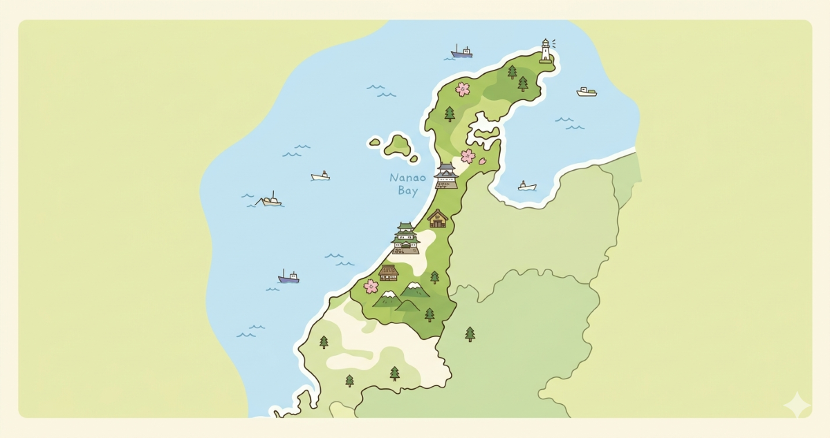 石川県・柴垣海岸に「小天の橋立」と呼ばれる長手島